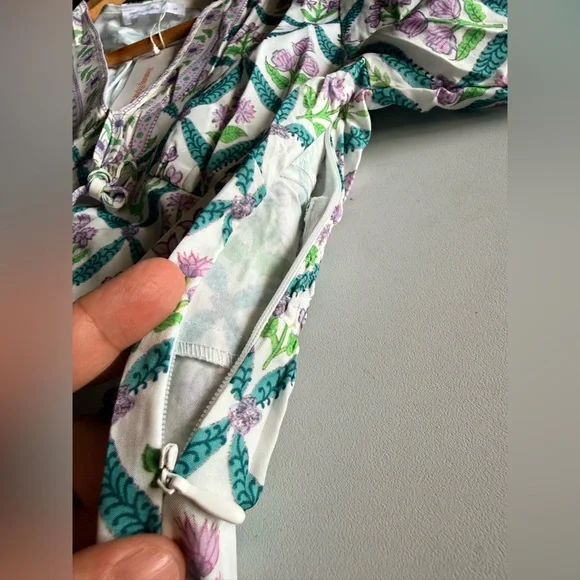 Sunny Spirit Maxi Boho Floral Print V Neck Flowy Tassel with Long Puff Sleeves. - Picture 14 of 16